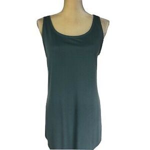 EILEEN FISHER Womens Teal Stretch Sleeveless Crew Neck Tank Top XS